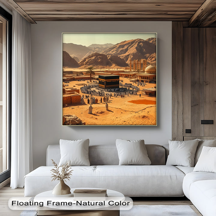 Ancient Makkah – Historic Kaaba Scene Islamic Canvas Print