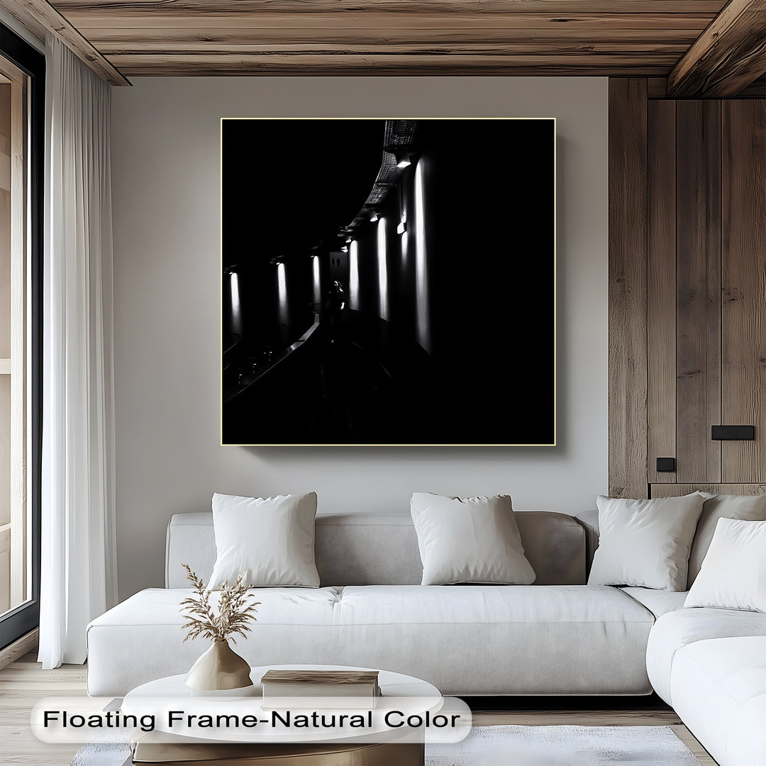 Echo Passage – Abstract Light Corridor Canvas Prints