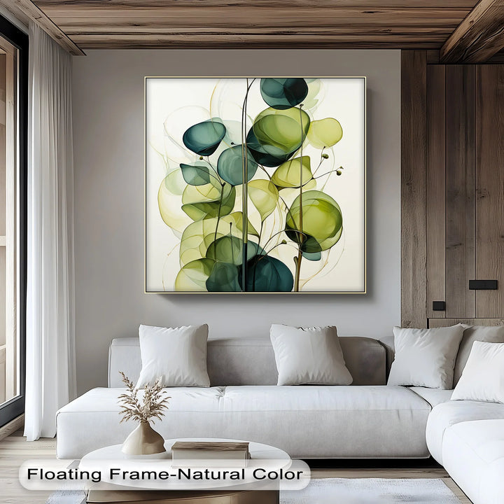 Whispers of Light – Transparent Green Leaves Canvas Print - MyPhotoStation