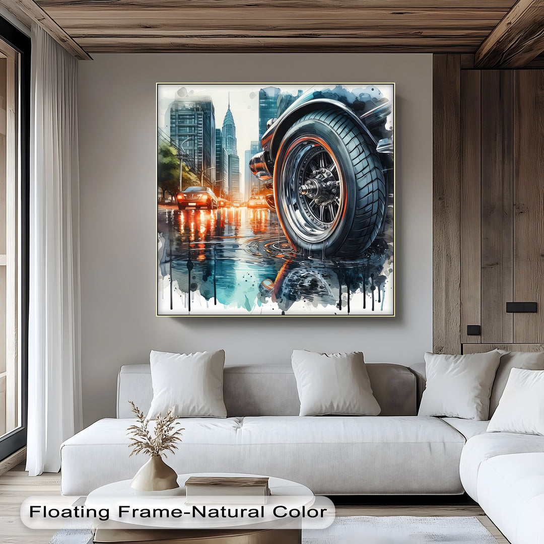 Urban Power and Chrome Reflections – Car Canvas Print