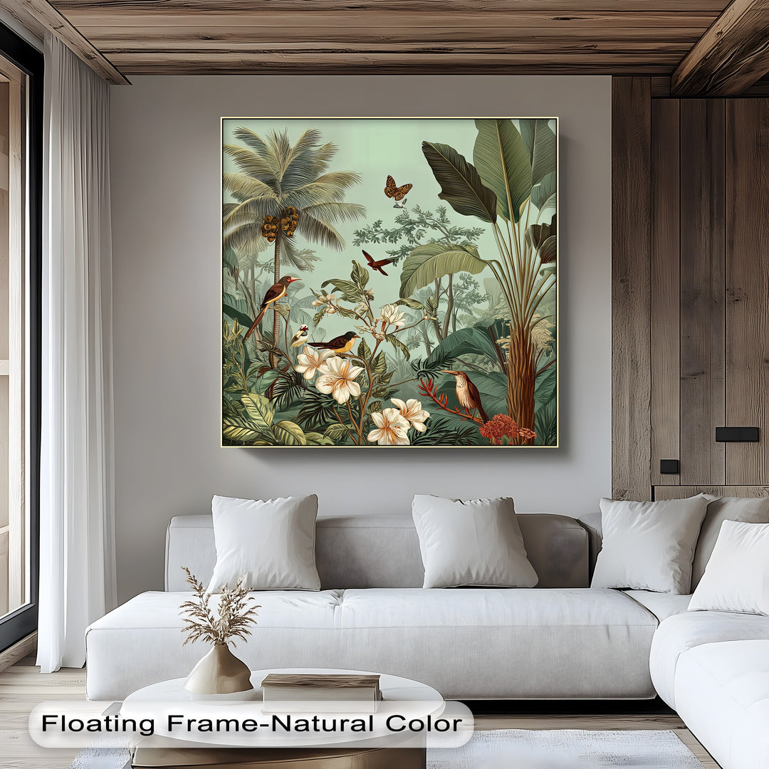 Tropical Symphony – Exotic Birds and Jungle Canvas Wall Art | Framed Art