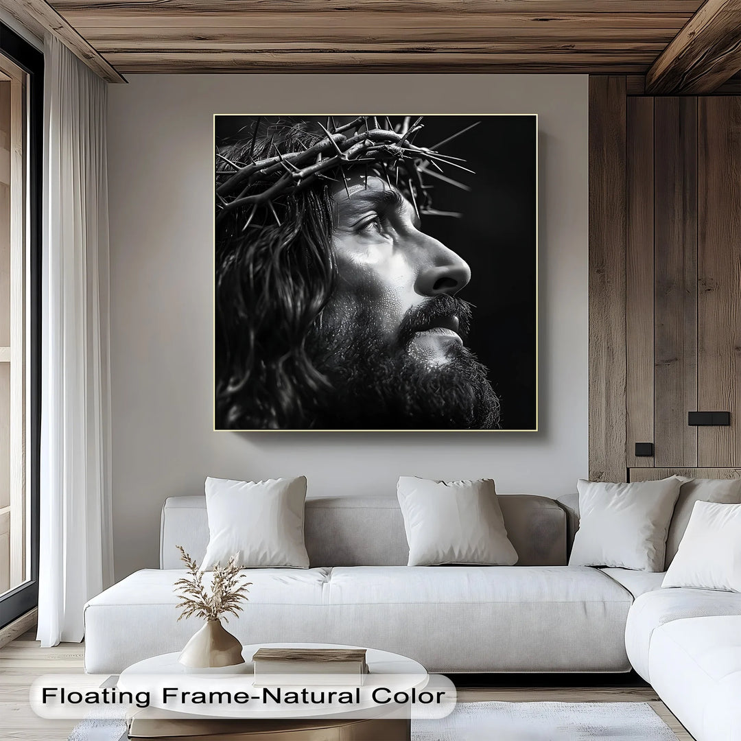 Crown of Mercy – Black and White Jesus Canvas Prints - MyPhotoStation