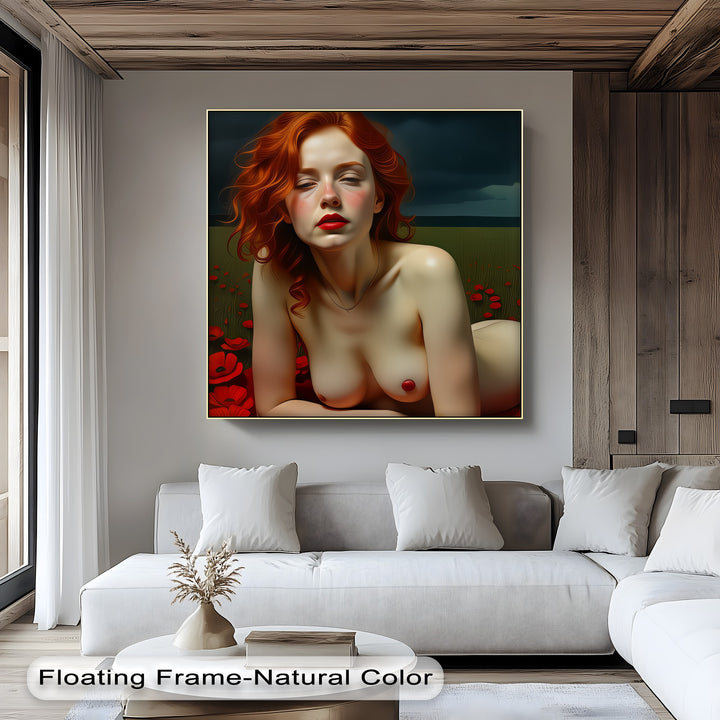 Scarlet Reverie – Sexy Canvas Artwork | Oversized Wall Art