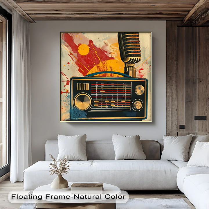 Broadcast Vibes – Vintage Radio and Microphone Canvas Print