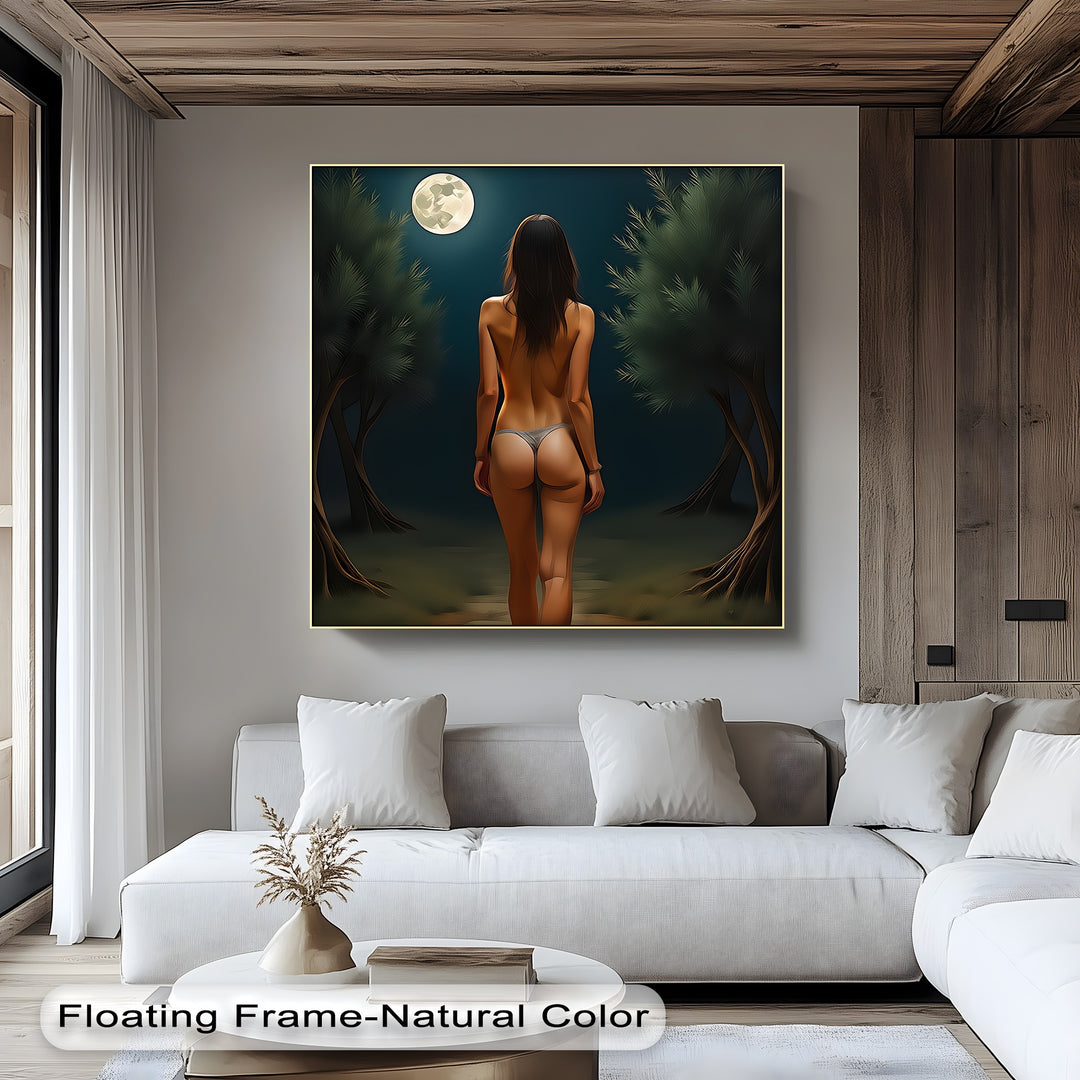 Moonlit Solitude – Mystical Nude Canvas Wall Art | Artwork Canvas