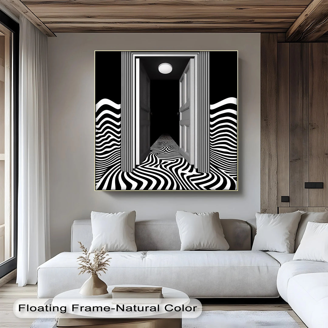 Optical Corridor Illusion – Black & White Canvas Print - MyPhotoStation