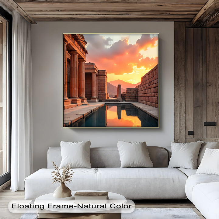 Sunset Reflections – Ancient Temple Canvas Print