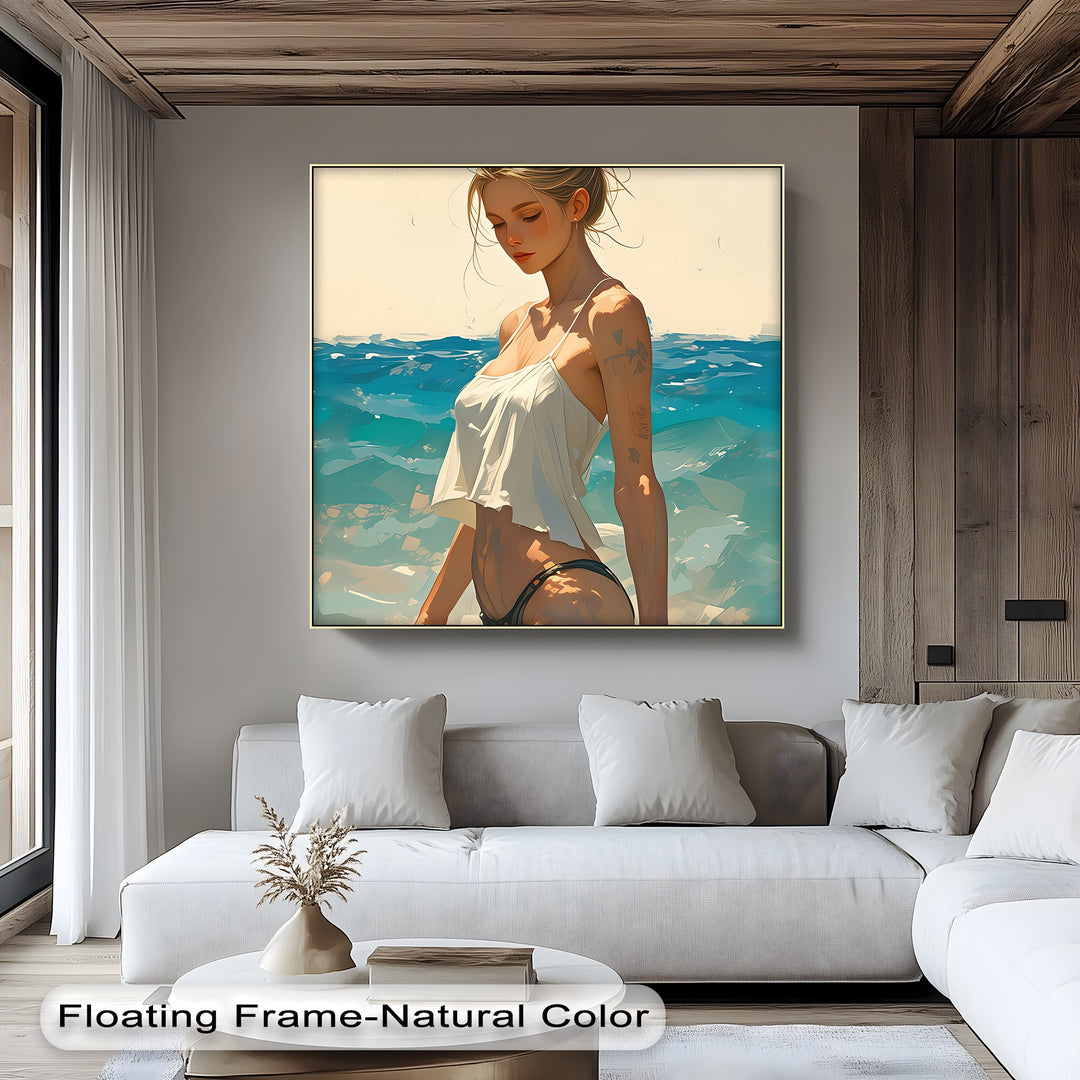 stylish oversized wall art premium beach aesthetic framed wall art