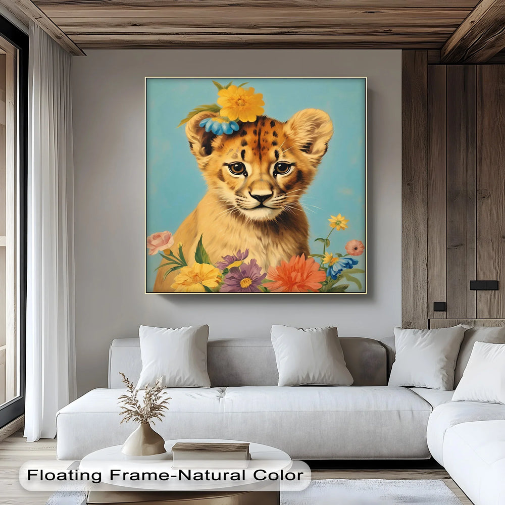Blossom Crowned Cub – Animal Canvas Print - MyPhotoStation