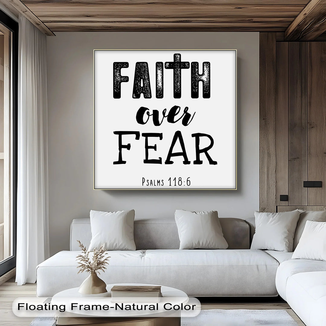 Faith over fear Bible verse canvas home décor

