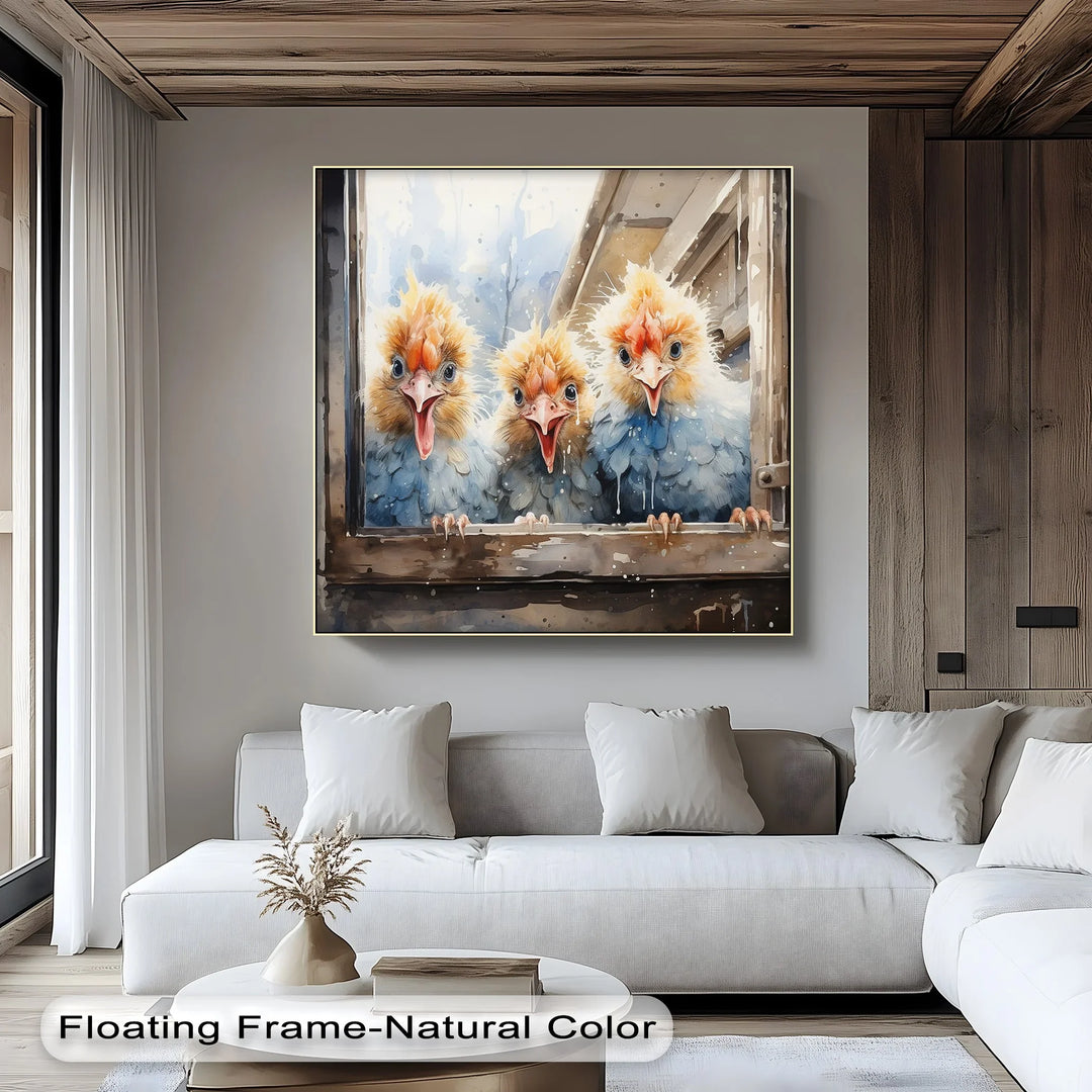Curious Chicks at the Window – Animal Canvas Print - MyPhotoStation