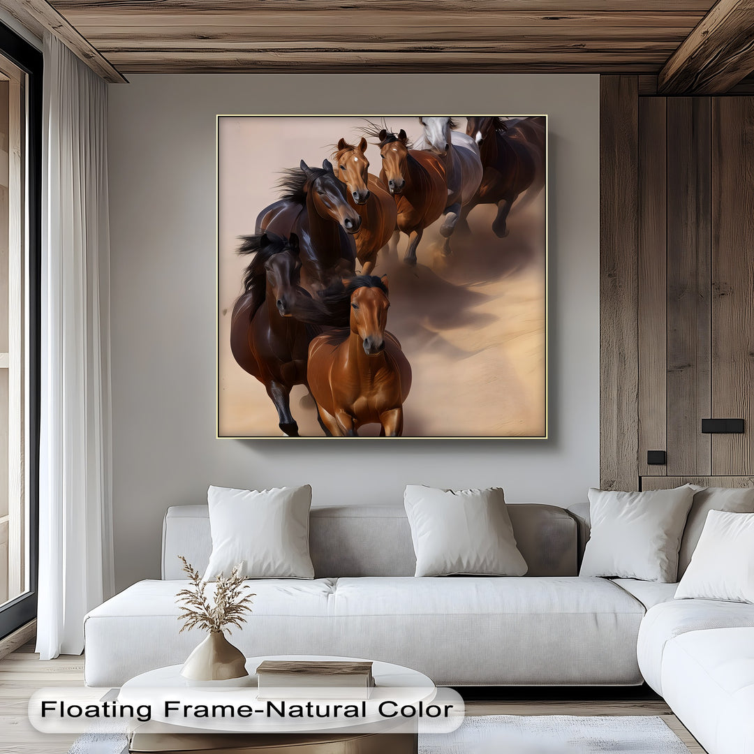 Galloping Herd of Horses on Desert Sands - Horse Canvas Print