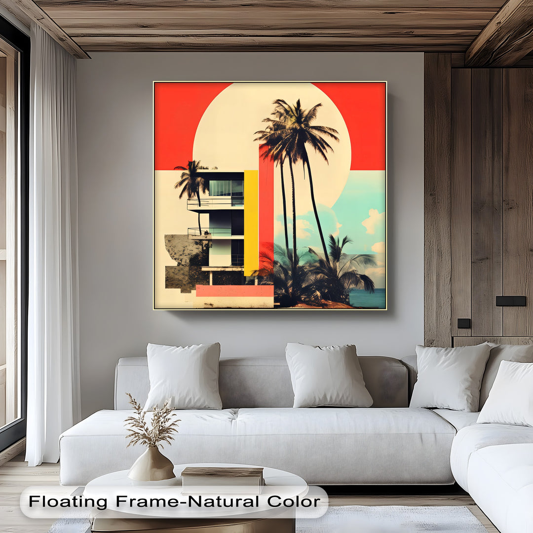 Solar Tropics – Modern Retro Beachscape Canvas Print