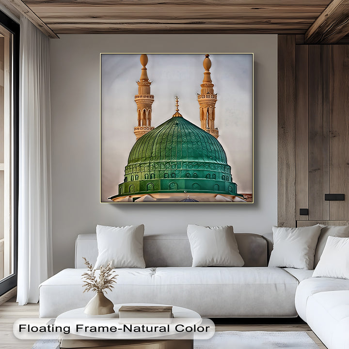 Green Dome of Al-Masjid an-Nabawi – Islamic Wall Art of Medina