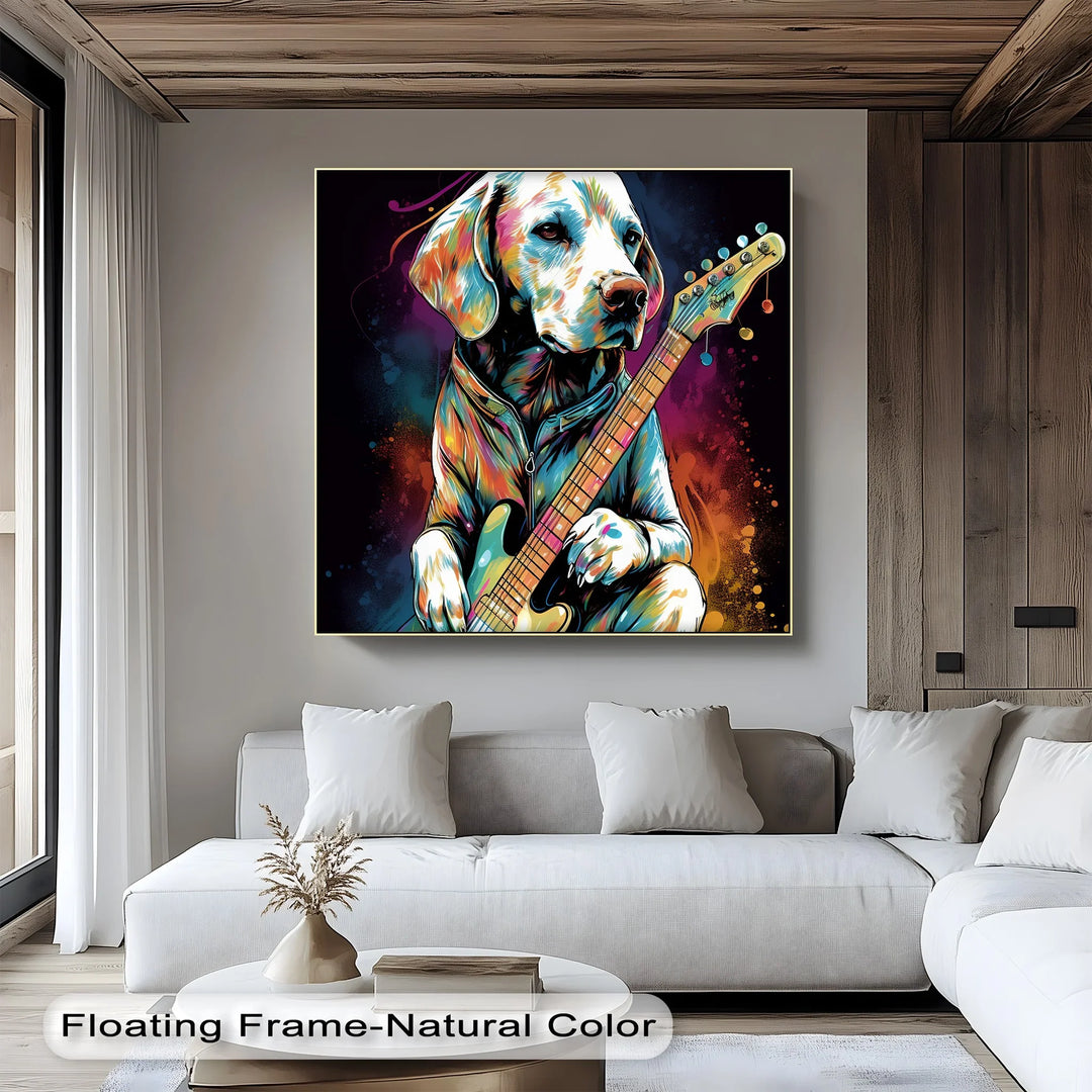 Electric Pup Vibes – Colorful Rock Music Dog Portrait Puppies Canvas Print - MyPhotoStation