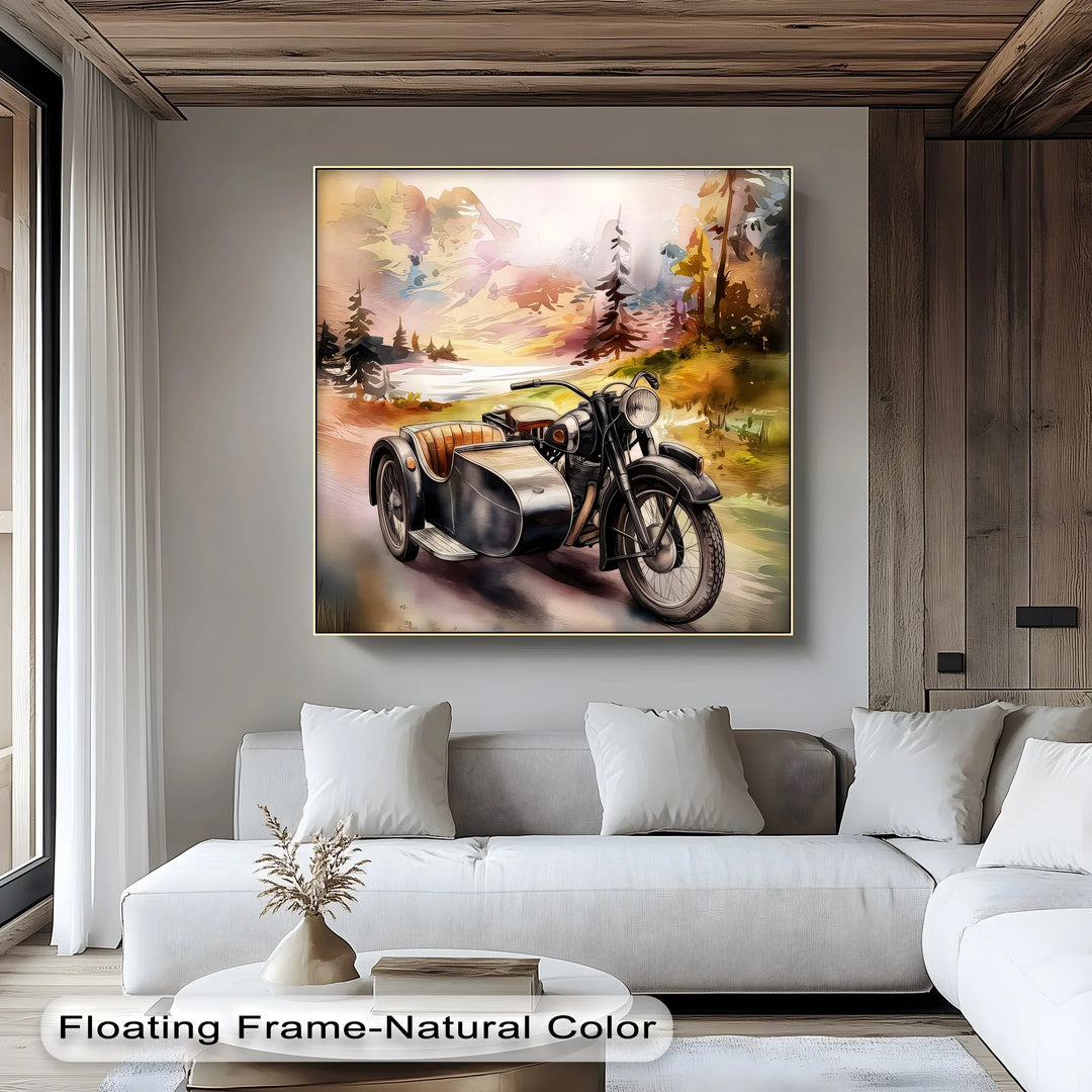 Retro Sidecar Ride Through the Pines – Car Canvas Print - MyPhotoStation