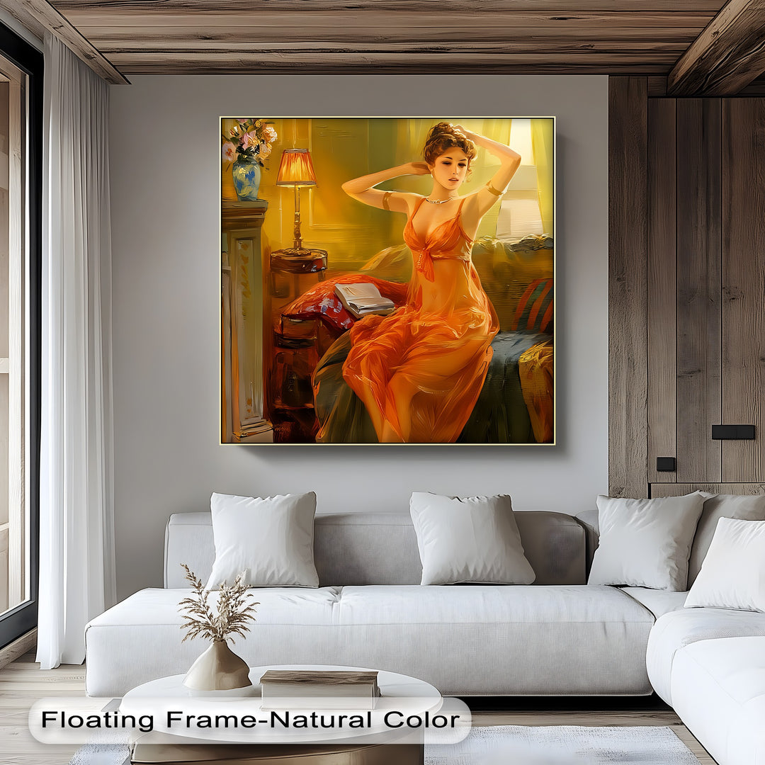 Golden Muse – Sensual Woman Canvas Wall Art | Bedroom Decor