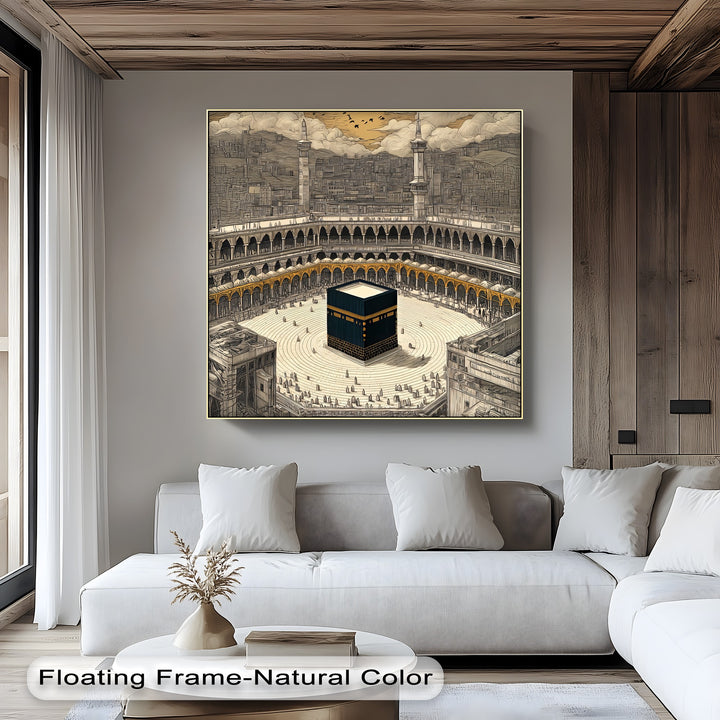 Sacred Kaaba Illustration – Islamic Wall Art of Masjid al-Haram
