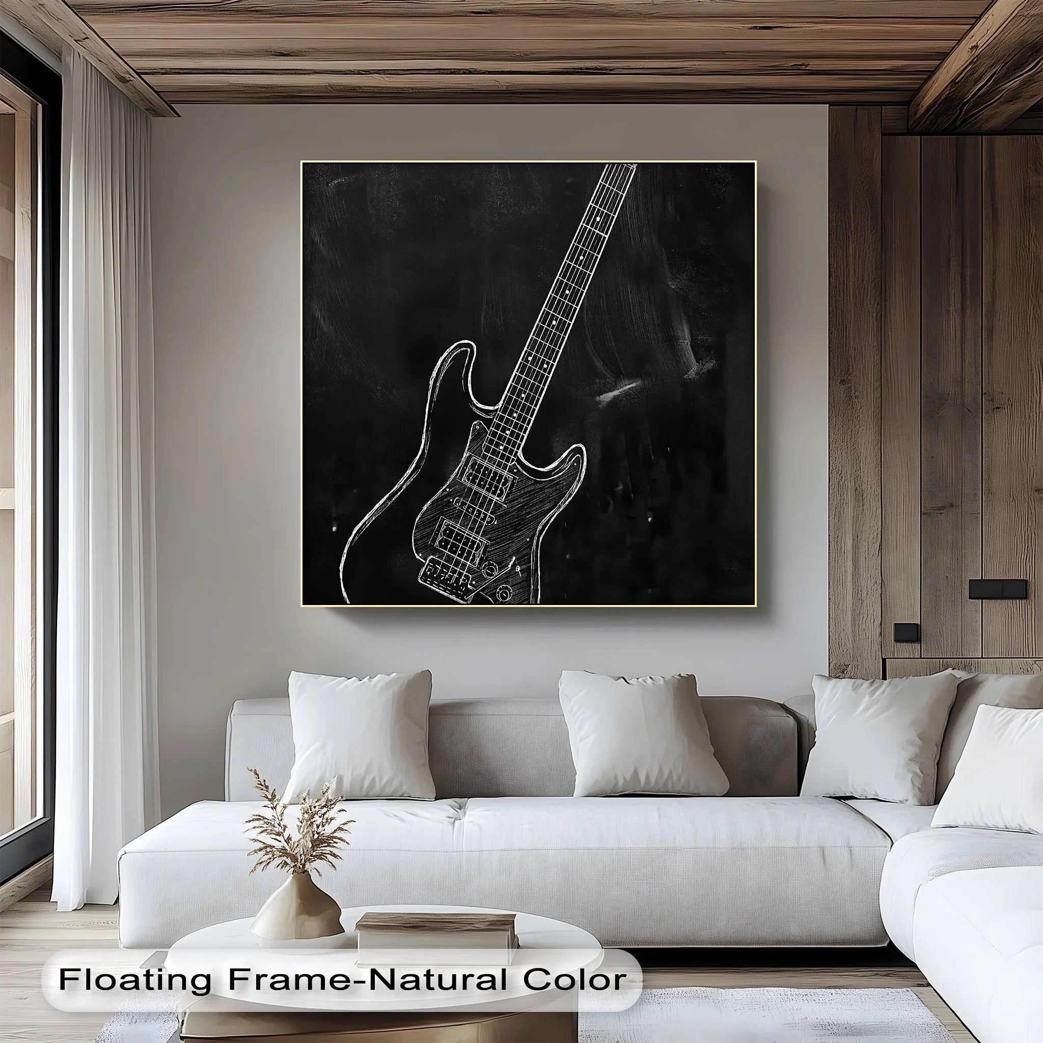 Electric Guitar Chalk Sketch – Rock-Inspired Canvas Wall Art