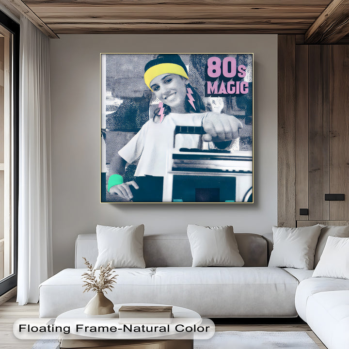 80s Magic – Retro Pop Art Woman with Boombox Canvas Print