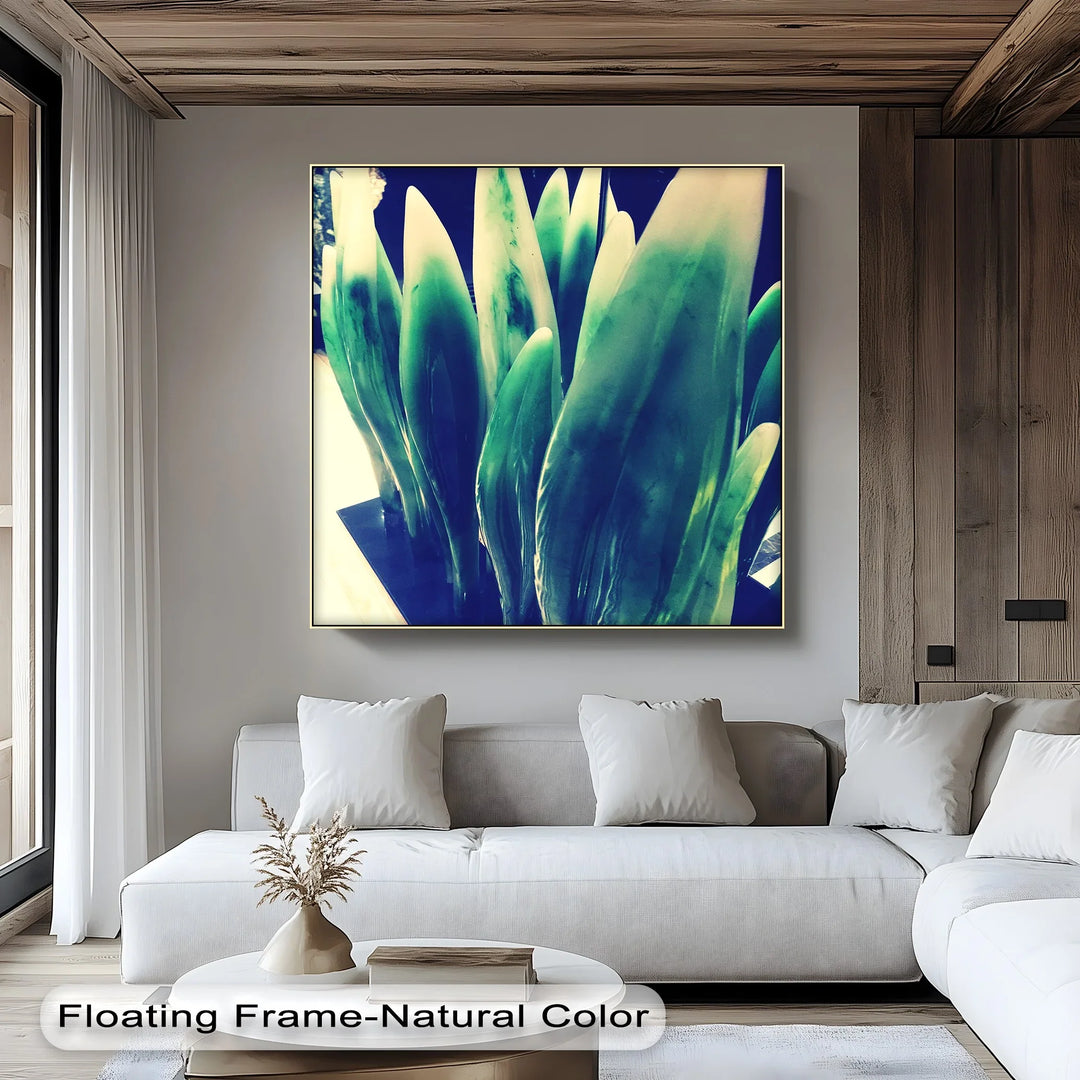 Verdant Sculpted Leaves – Contemporary Green Canvas Prints - MyPhotoStation
