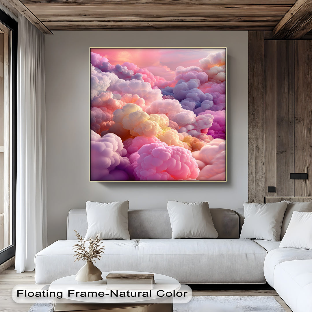 Cotton Sky Mirage – Dreamlike Pastel Cloudscape Canvas Print