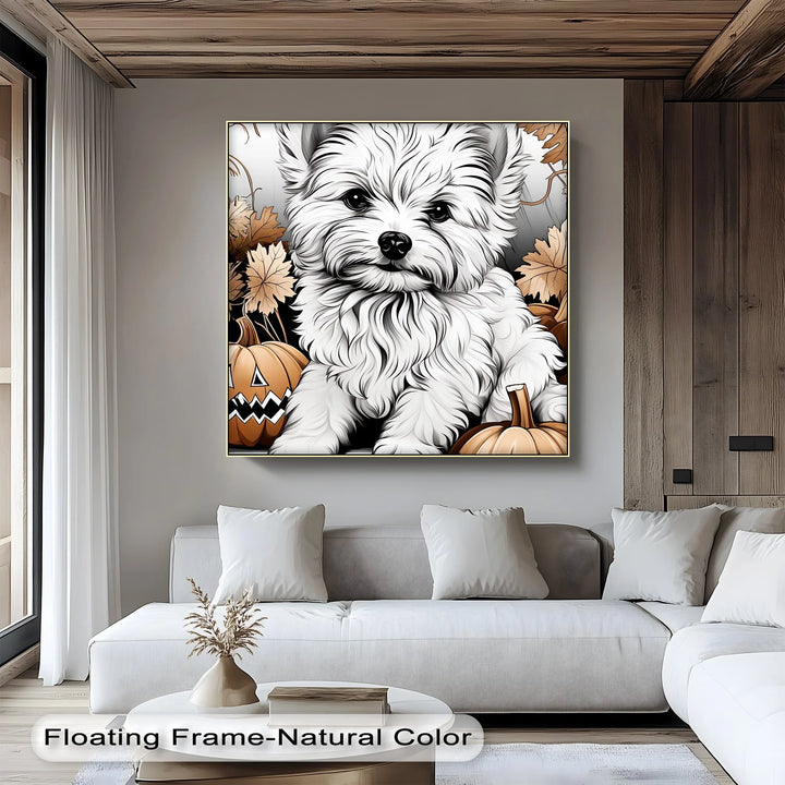 Pumpkin Pup Charm – Halloween Dog Illustration Puppies Canvas Print - MyPhotoStation