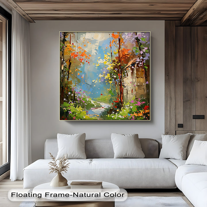 Whispers of Spring – Colorful Garden Pathway Canvas Print
