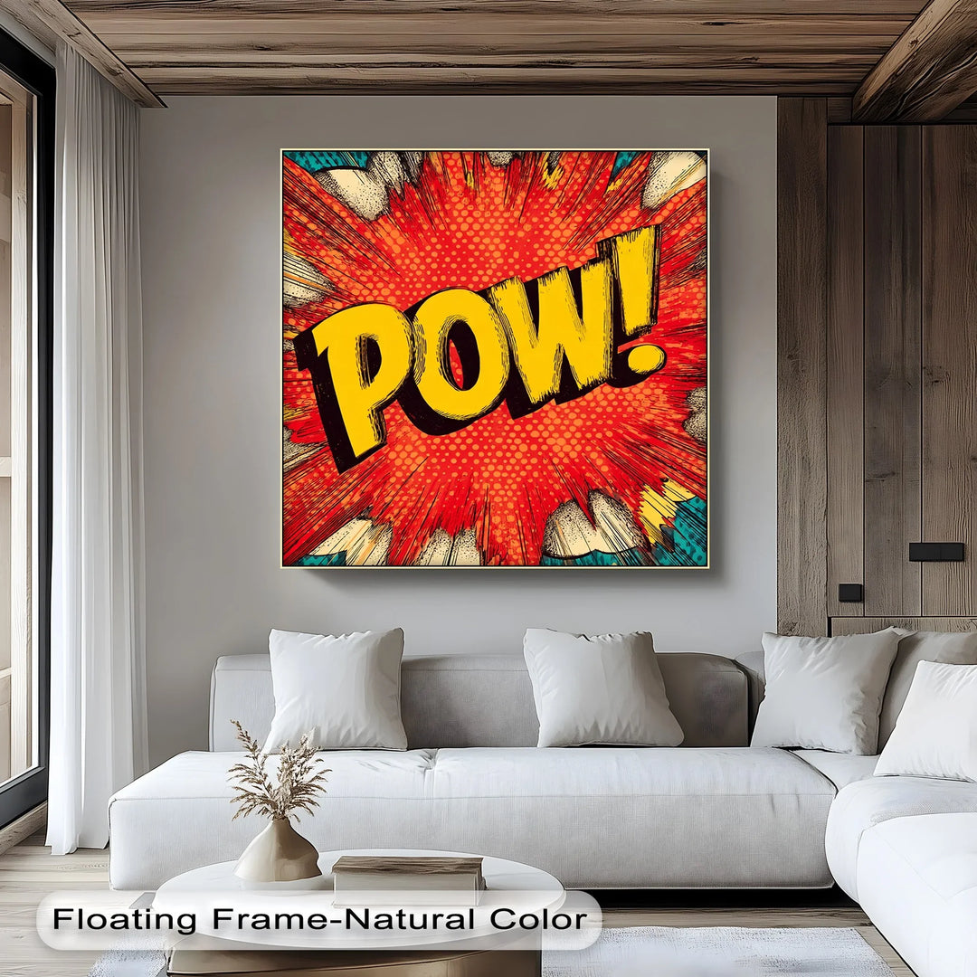 Colorful superhero sound effect canvas wall art

