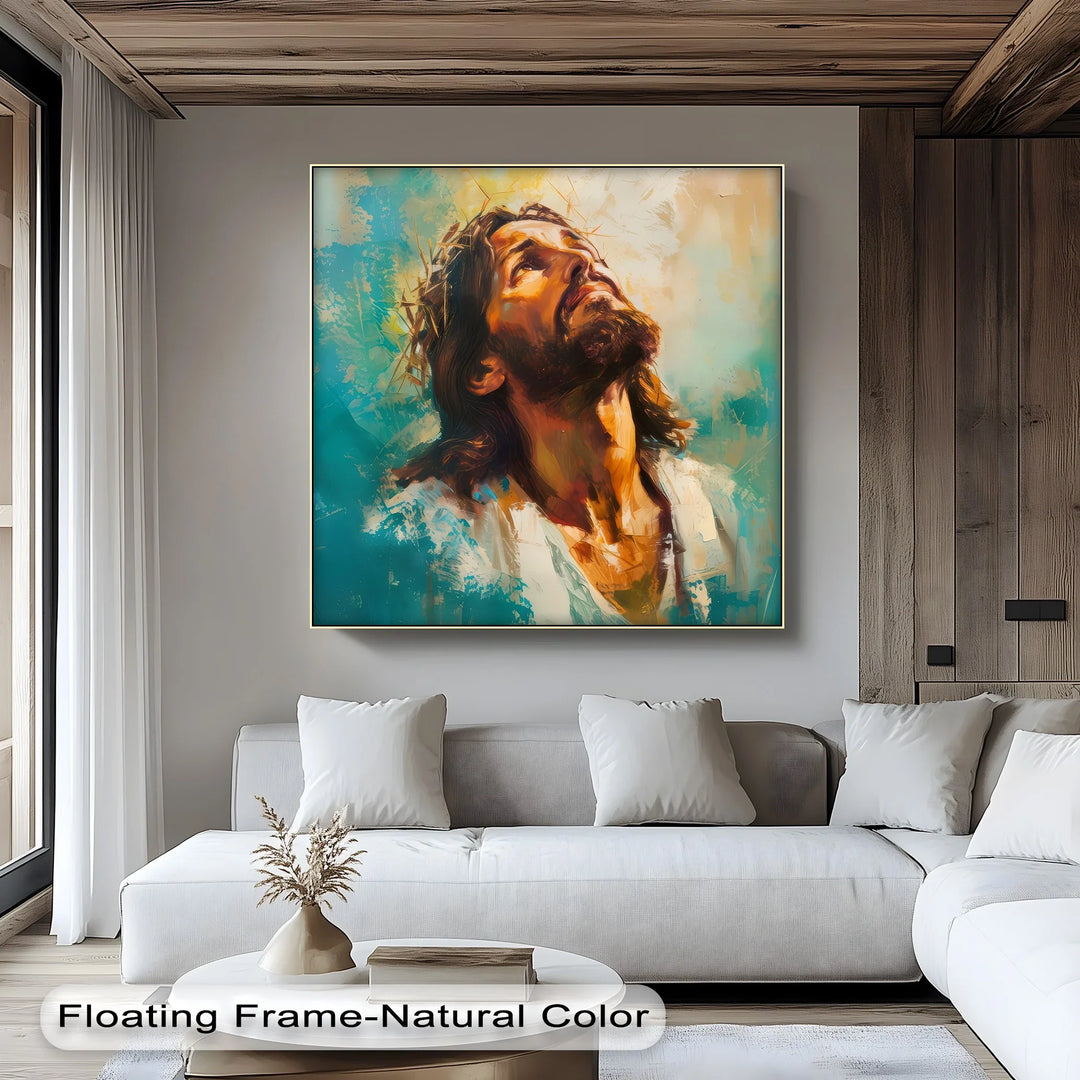 Savior’s Gaze – Crown of Thorns Portrait Canvas Print