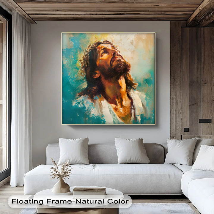 Savior’s Gaze – Crown of Thorns Portrait Canvas Print