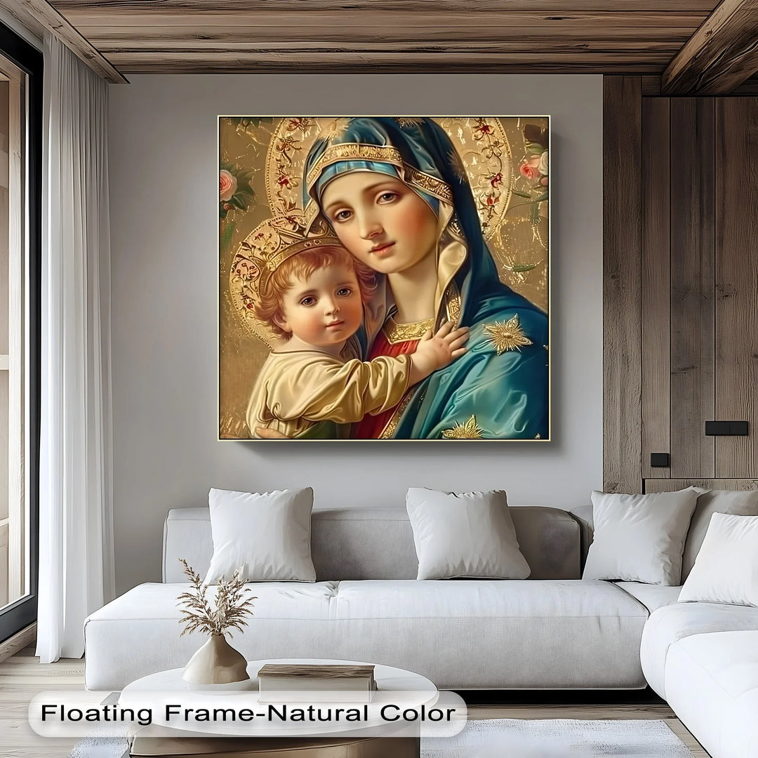 Holy Madonna and Child – Sacred Icon Style Canvas Print - MyPhotoStation