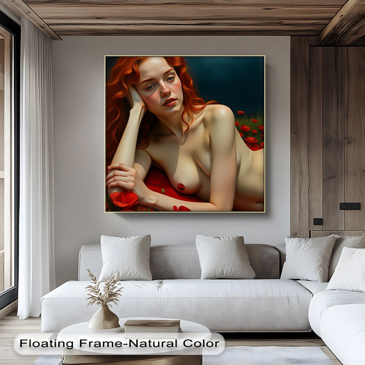 Scarlet Reverie – Sexy Canvas Artwork | Large Framed Wall Art