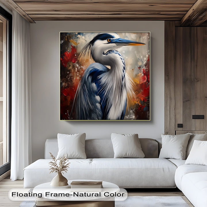Regal Blue Heron – Majestic Bird Portrait Canvas Print