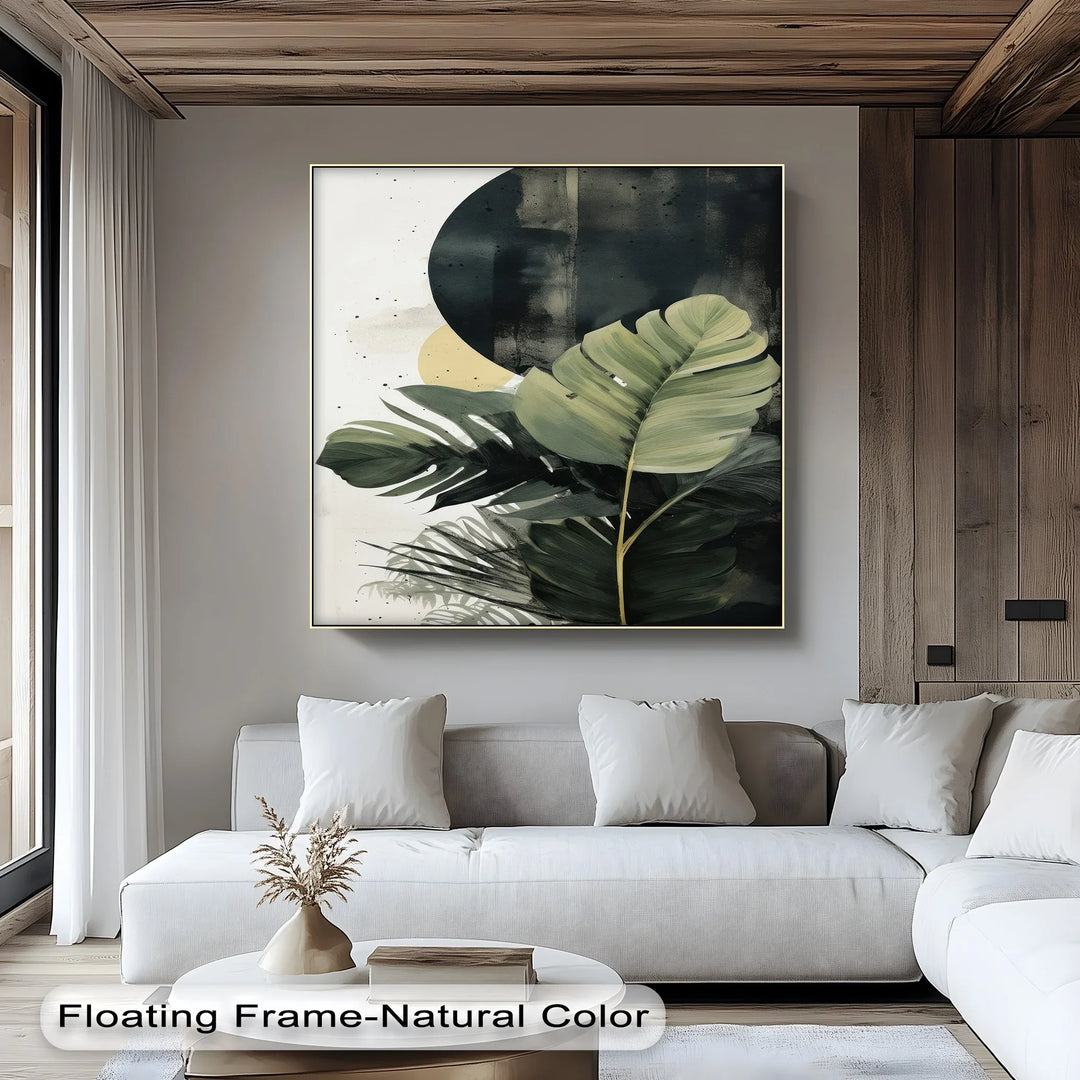 Tropical Eclipse – Modern Monstera Leaf Canvas Print - MyPhotoStation