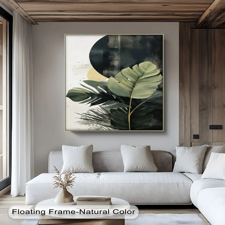 Tropical Eclipse – Modern Monstera Leaf Canvas Print - MyPhotoStation