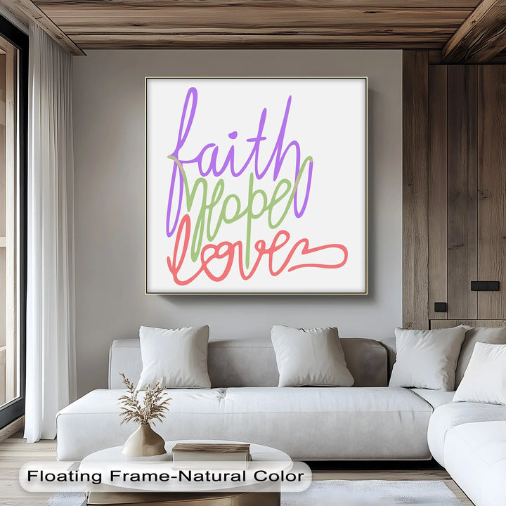 Faith hope love typography canvas print