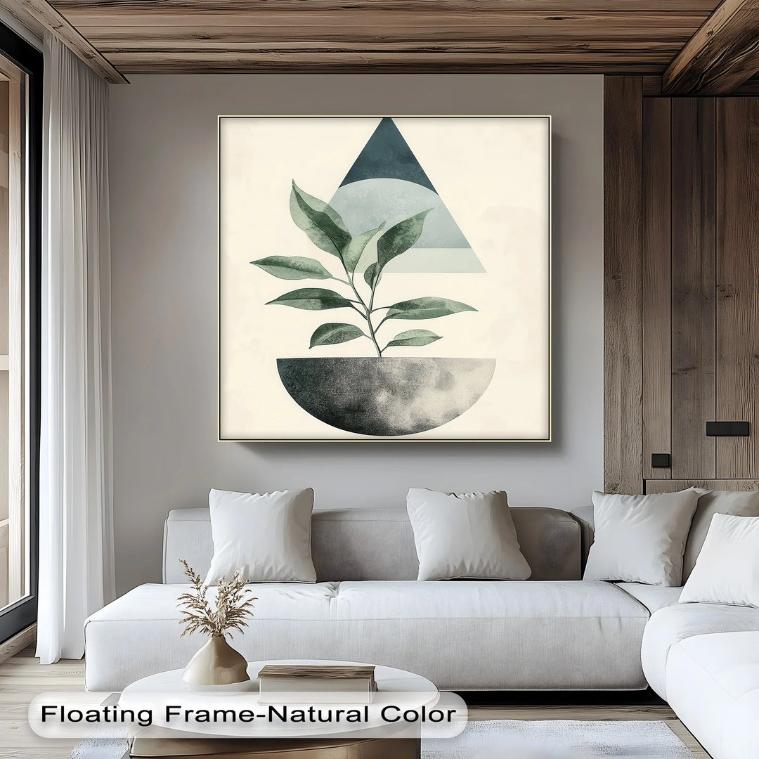 Modern Harmony – Geometric Plant Abstract Canvas Print - MyPhotoStation