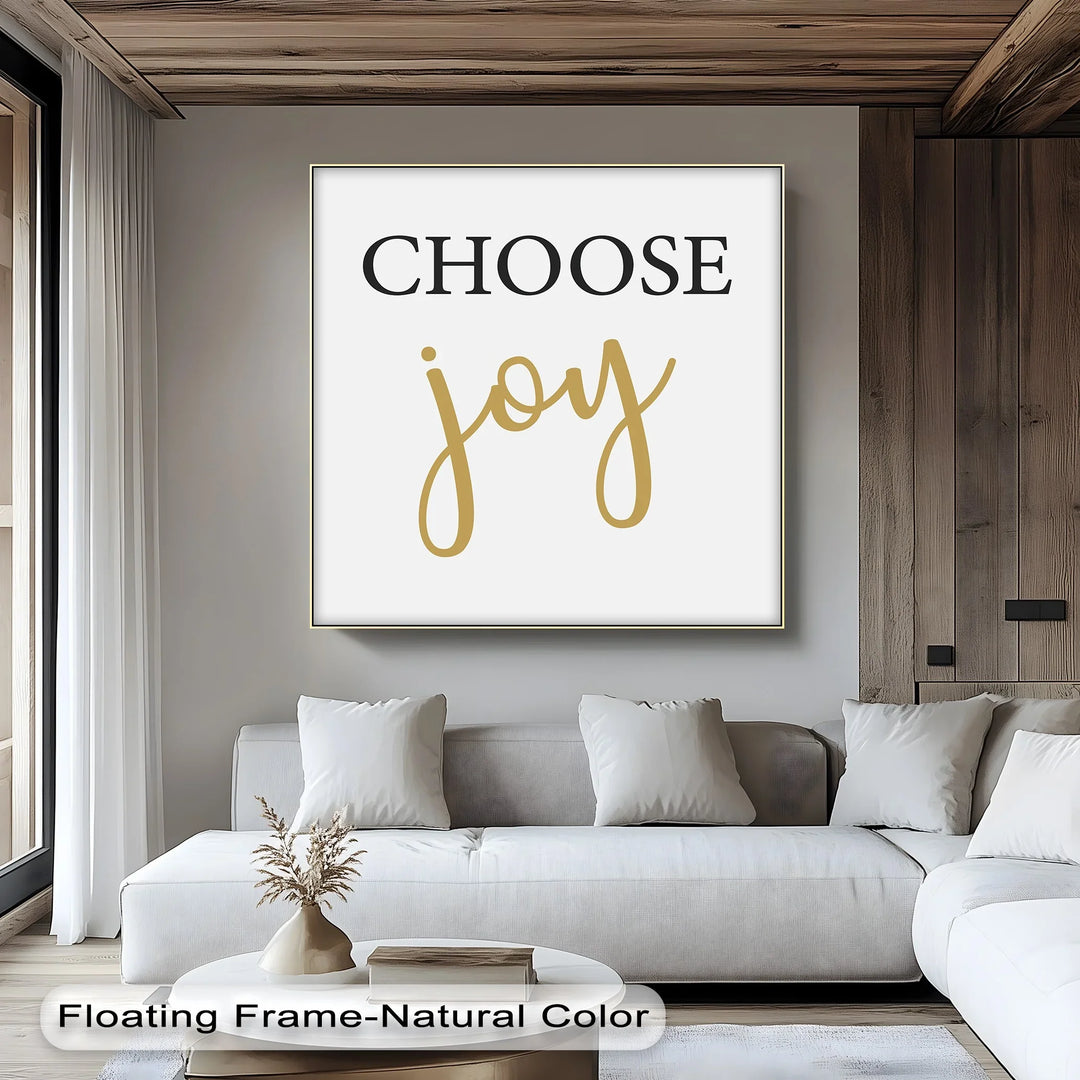 Choose Joy – Minimalist Gold and Black Christian Canvas Print - MyPhotoStation