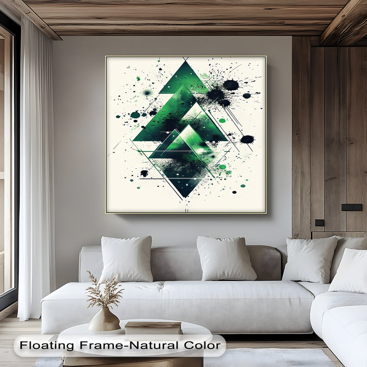 Geometric Green Explosion – Abstract Modern Canvas Print - MyPhotoStation