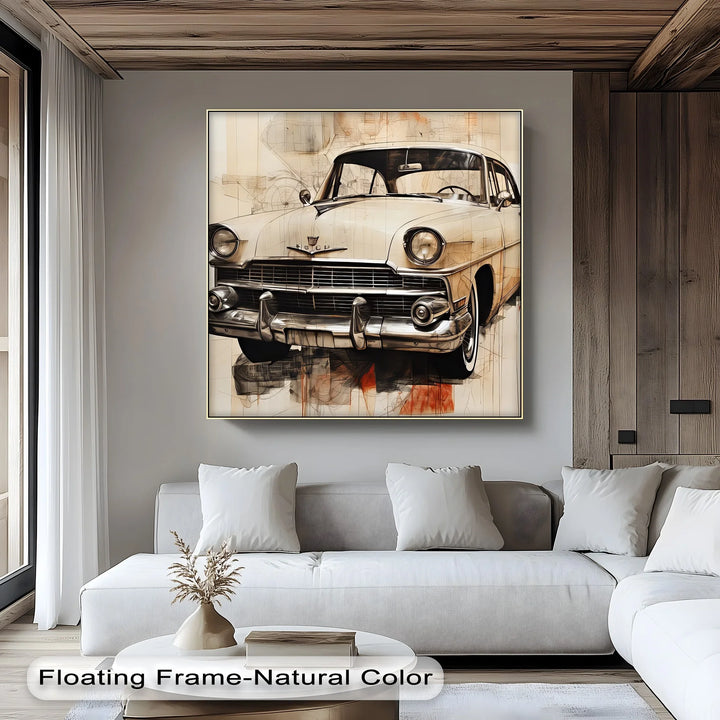 Elegant Cream Cruiser – Car Canvas Print - MyPhotoStation