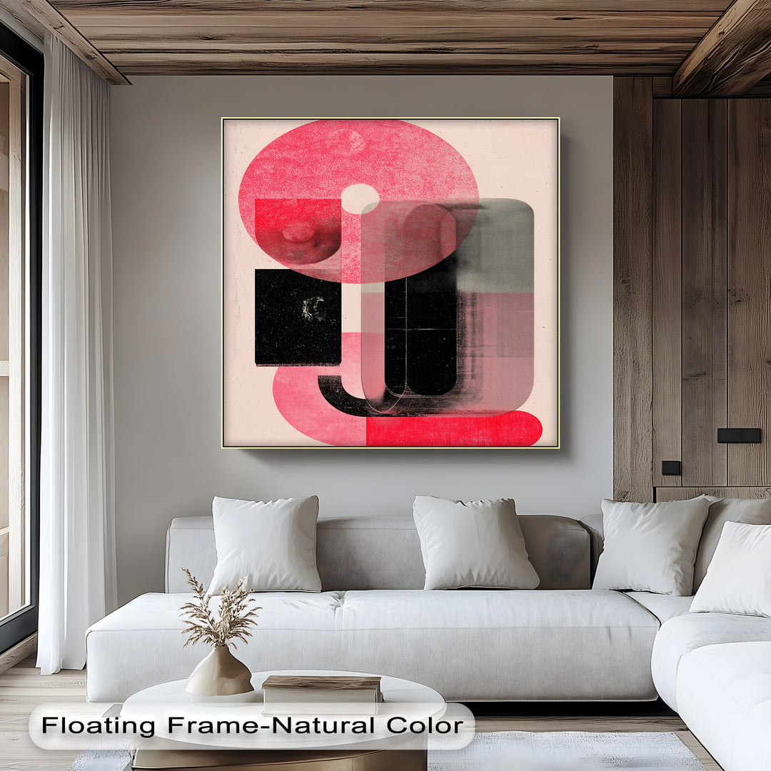 Red Echo – Abstract Geometric Canvas Print