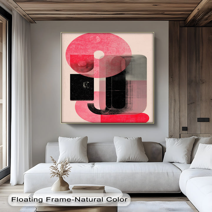 Red Echo – Abstract Geometric Canvas Print
