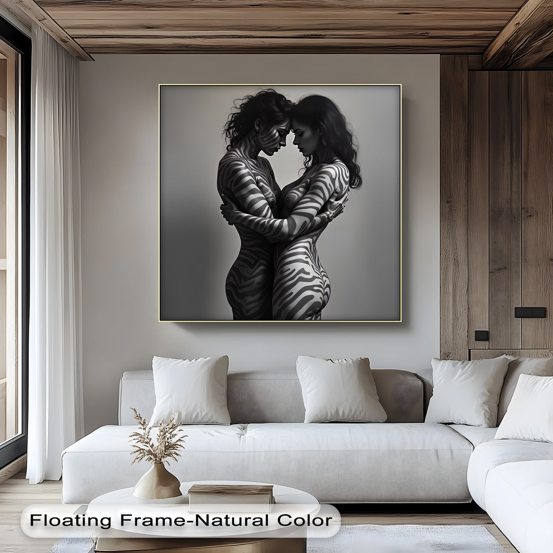 Zebra Embrace – Erotic Canvas Print