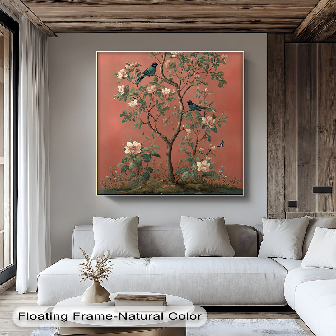 Birds and Magnolia Tree - Canvas Wall Art | Bedroom Canvas Art