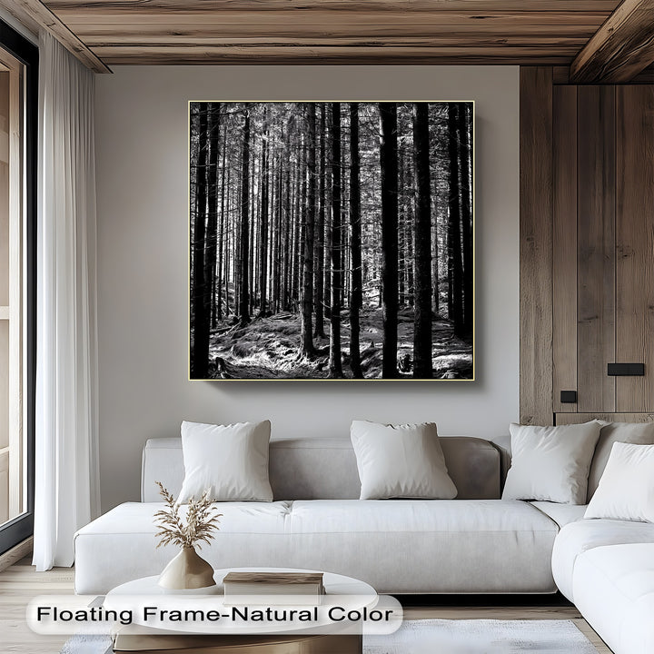 Whispers of the Woods – Black & White Forest Canvas Prints