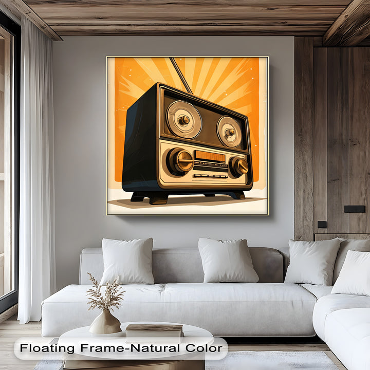 Broadcast Boom – Retro Radio Explosion Canvas Print