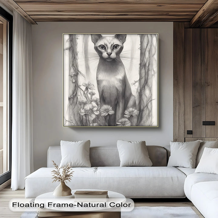 Mystic Forest Watcher – Elegant Cat in Enchanted Woodland Cat Canvas Print - MyPhotoStation