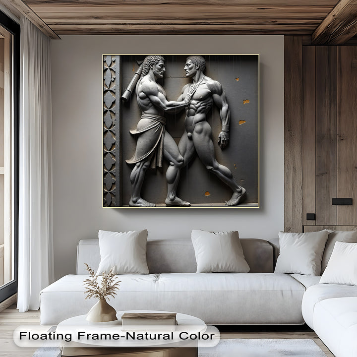 Heroic Encounter – Classical Relief Canvas Print
