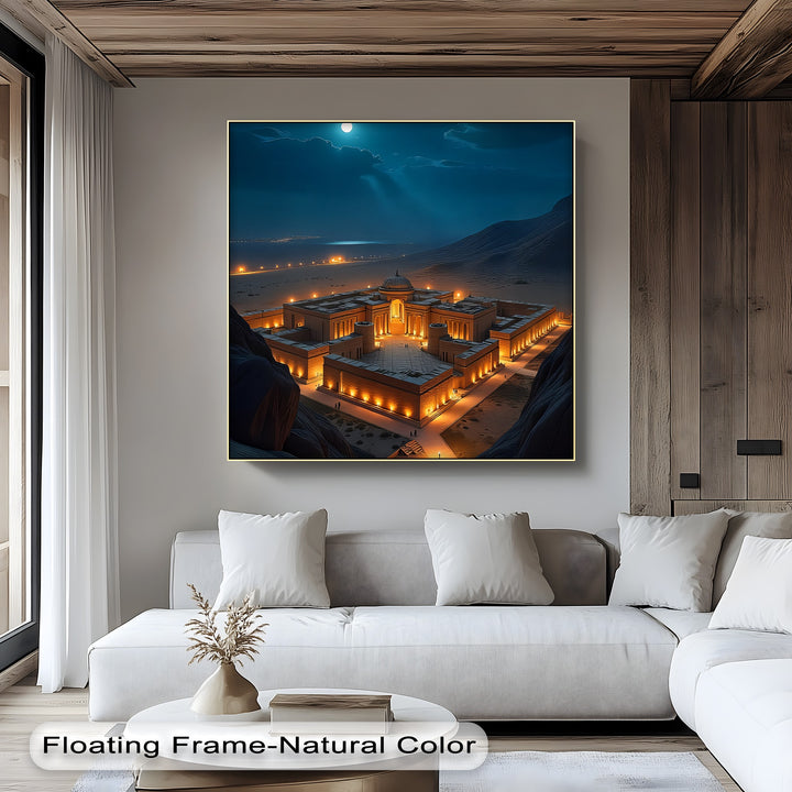 Moonlit Majesty – Ancient Fortress Canvas Print